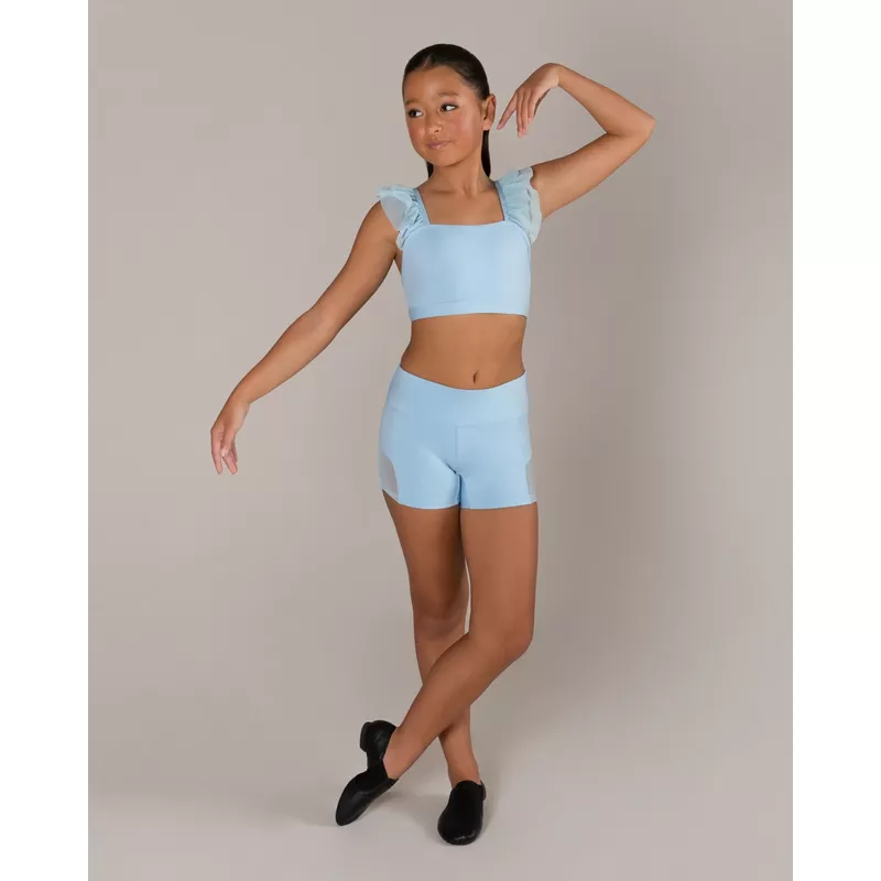 Ruby Mesh Crop - Baby Blue