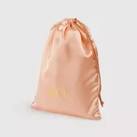 Gold Logo Satin Shoe Bag