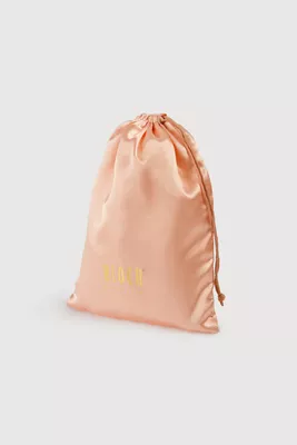 Gold Logo Satin Shoe Bag