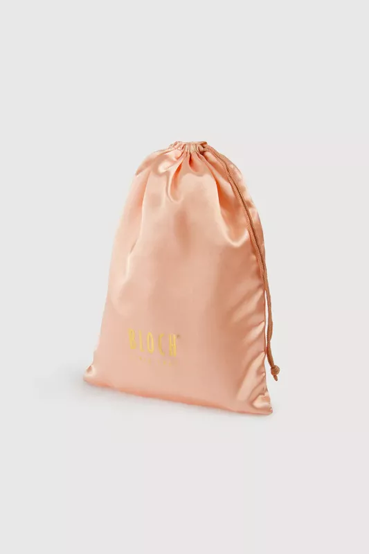 Gold Logo Satin Shoe Bag