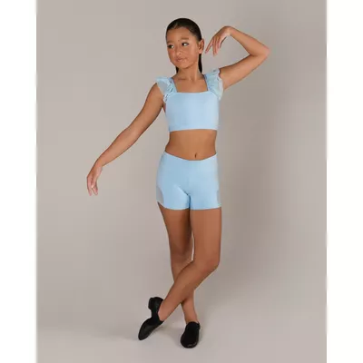 Ruby Mesh Crop - Baby Blue