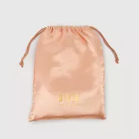 Gold Logo Satin Shoe Bag