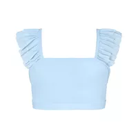 Ruby Mesh Crop - Baby Blue